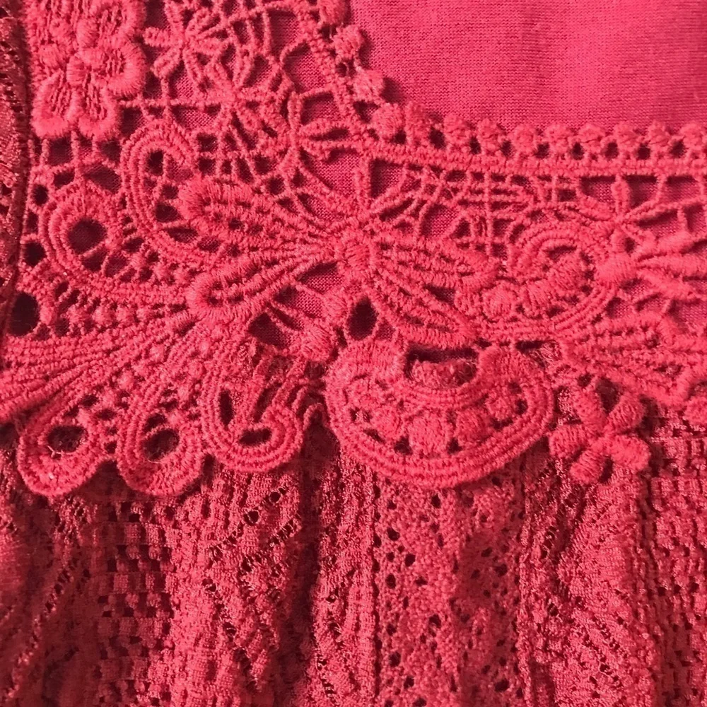 Meadow Rue | Burgundy Lace Melange Top